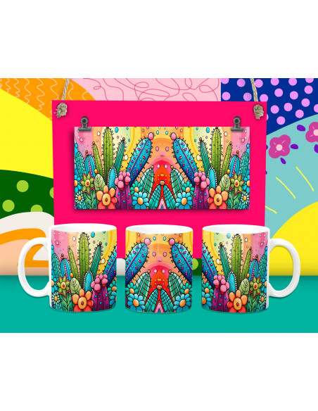 Tazas Cactus coloridas