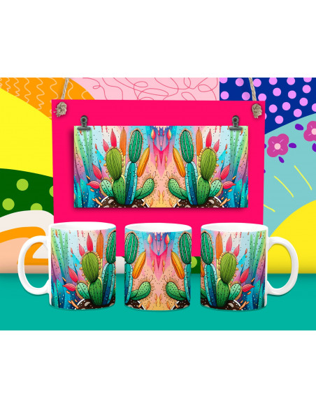 Tazas Cactus coloridas