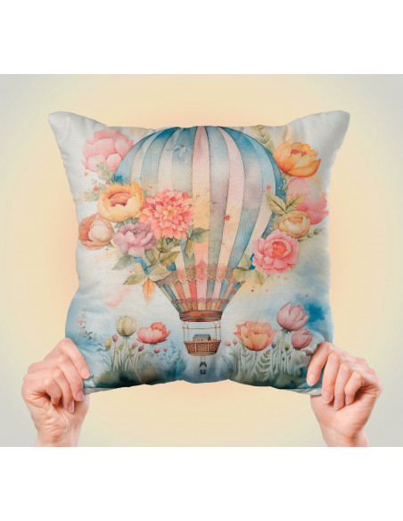 Almohadones Globos Aerostáticos Floreados