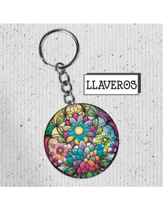 Llaveros flores de colores...