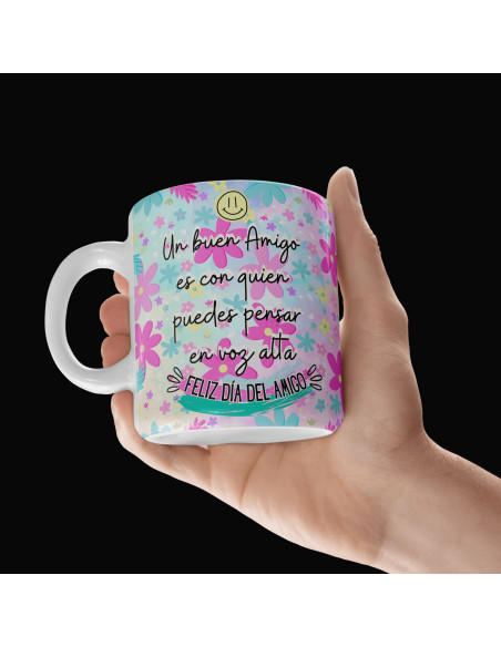 Taza foto día del amigo frases