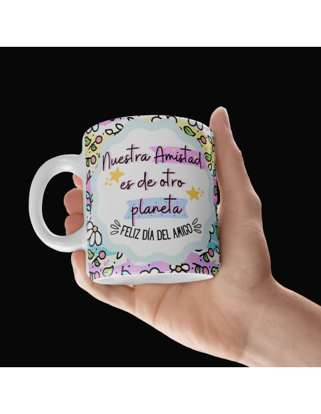 Taza foto día del amigo frases