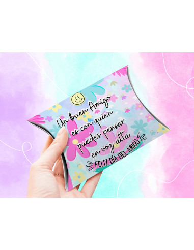 Caja almohada día del amigo