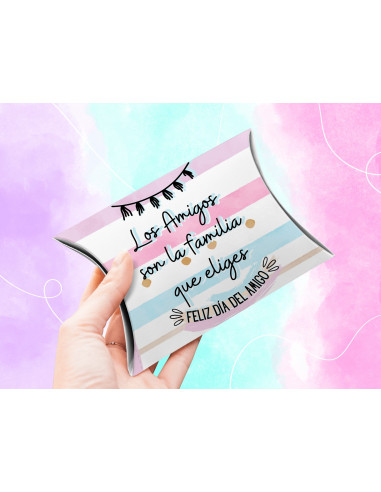 Caja almohada día del amigo