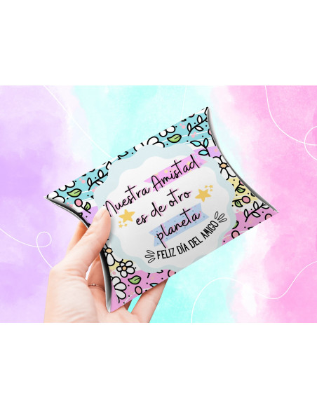 Caja almohada día del amigo