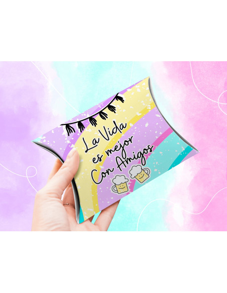 Caja almohada día del amigo