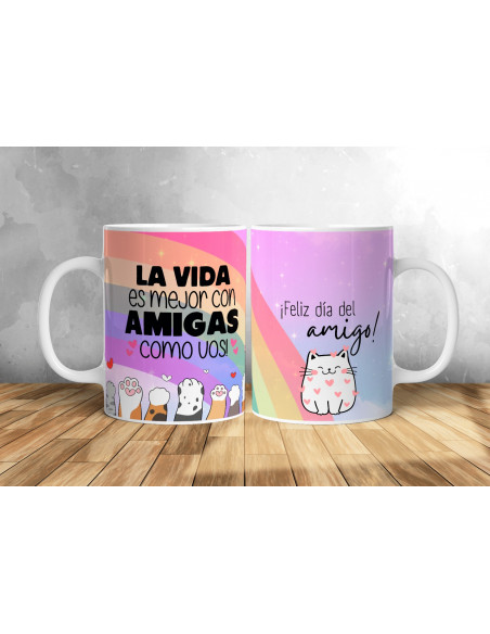 Taza foto día del amigo frases pack 2