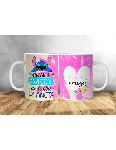 Taza foto día del amigo frases pack 2