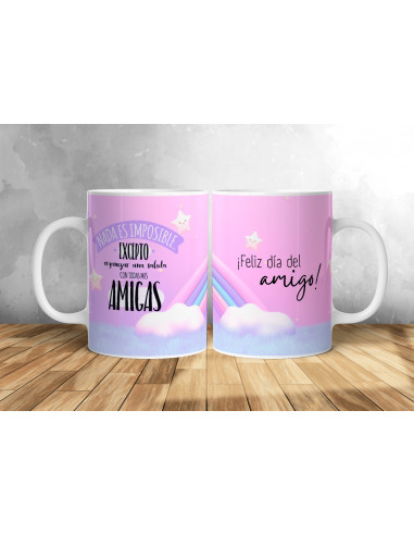 Taza foto día del amigo frases pack 2