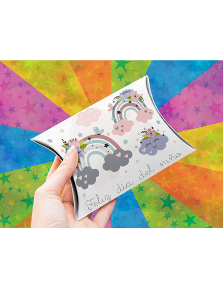 KIT IMPRMIBLE DE 12 MODELOS DE CAJITAS ALMOHADA DIA DEL NIÑO