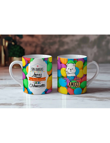 Taza día del amigo frases pack 3