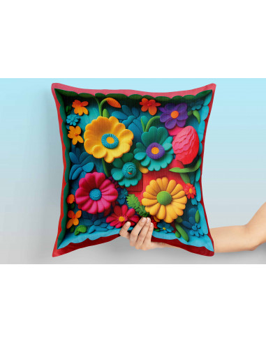 Almohadones Floreado 3d