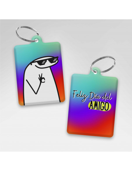 LLAVEROS RECTANGULAR DIA DEL AMIGO FLORK