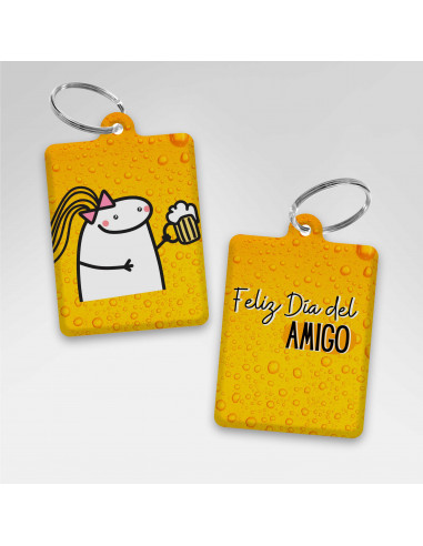 LLAVEROS RECTANGULAR DIA DEL AMIGO FLORK