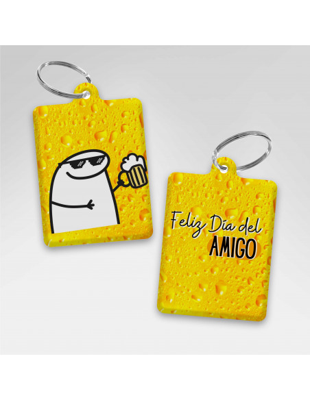 LLAVEROS RECTANGULAR DIA DEL AMIGO FLORK