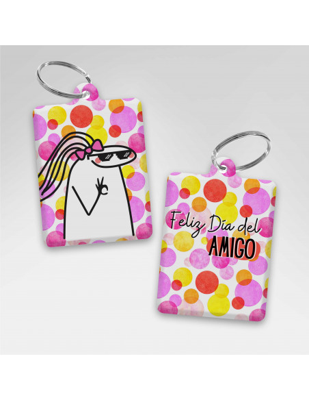 LLAVEROS RECTANGULAR DIA DEL AMIGO FLORK