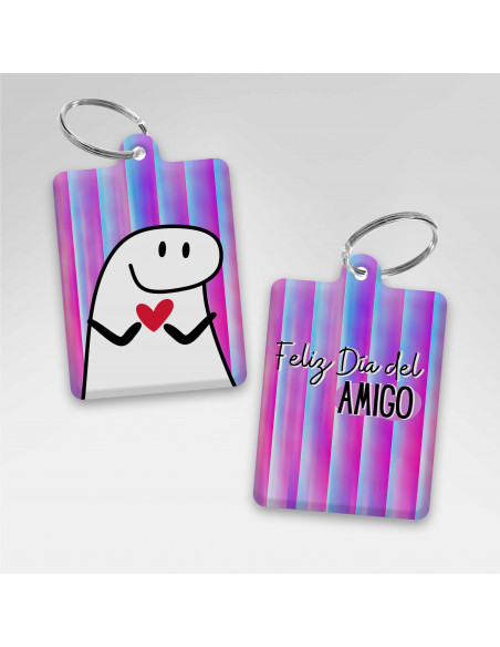 LLAVEROS RECTANGULAR DIA DEL AMIGO FLORK