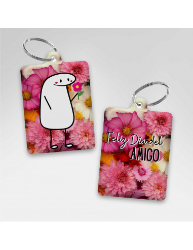 LLAVEROS RECTANGULAR DIA DEL AMIGO FLORK