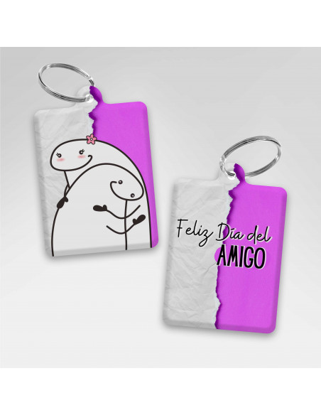 LLAVEROS RECTANGULAR DIA DEL AMIGO FLORK