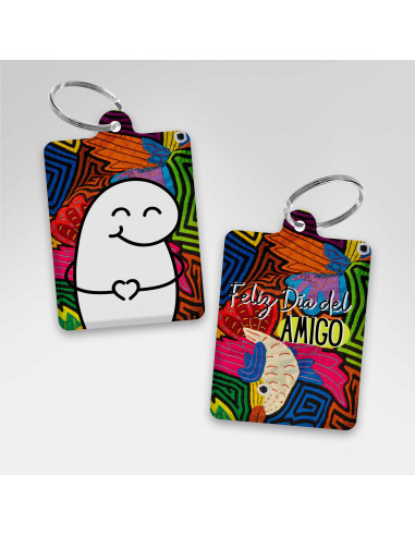LLAVEROS RECTANGULAR DIA DEL AMIGO FLORK
