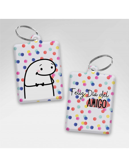 LLAVEROS RECTANGULAR DIA DEL AMIGO FLORK