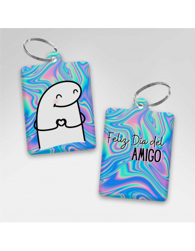 LLAVEROS RECTANGULAR DIA DEL AMIGO FLORK