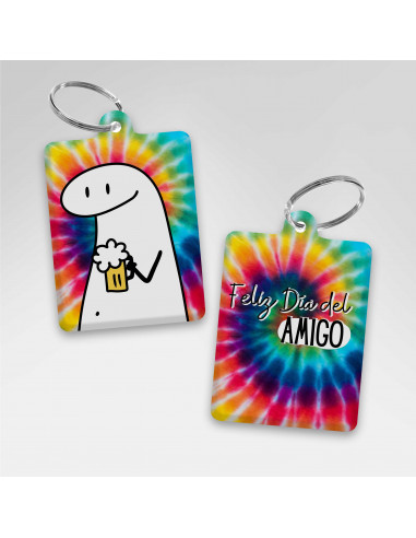 LLAVEROS RECTANGULAR DIA DEL AMIGO FLORK