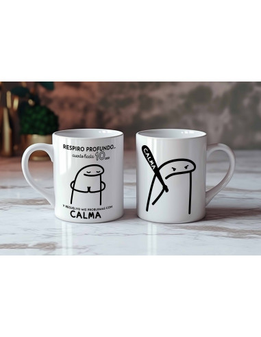 Taza Respiro profundo meme flork