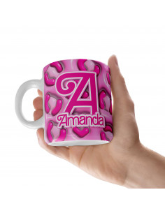 Taza Iniciales Rosa fondo 3d 2