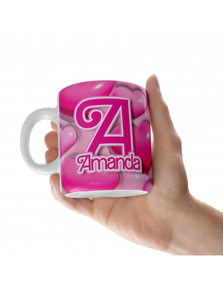 Taza Iniciales Rosa fondo 3d