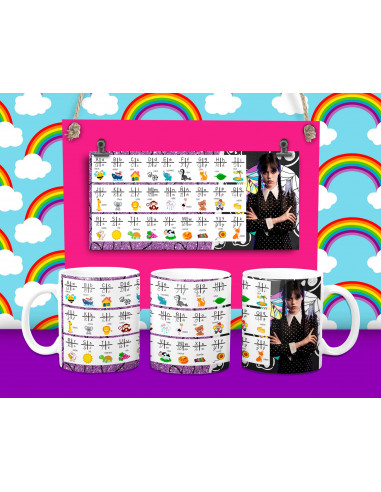 Taza Tabla y Abecedario - 16 motivos