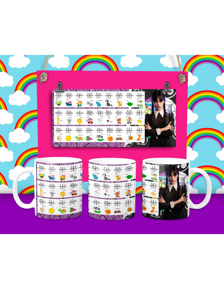 Taza Tabla y Abecedario - 16 motivos