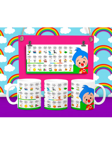 Taza Tabla y Abecedario - 16 motivos