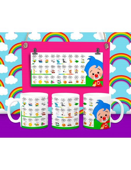 Taza Tabla y Abecedario - 16 motivos