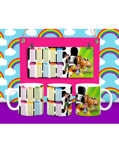 Taza Tabla y Abecedario - 16 motivos