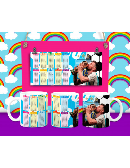 Taza Tabla y Abecedario - 16 motivos