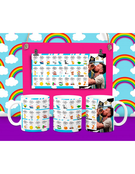 Taza Tabla y Abecedario - 16 motivos