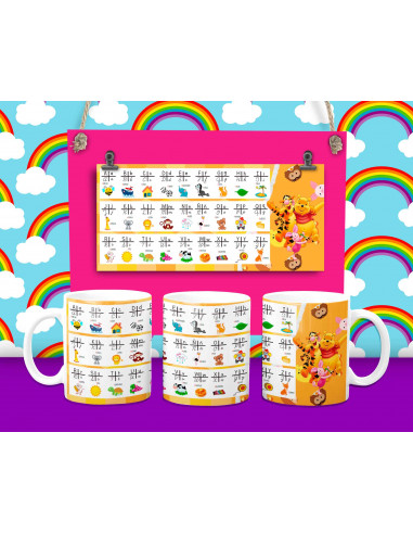 Taza Tabla y Abecedario - 16 motivos