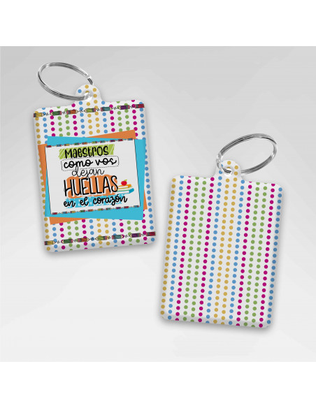 LLAVEROS RECTANGULAR DIA DEL MAESTRO - PACK 2
