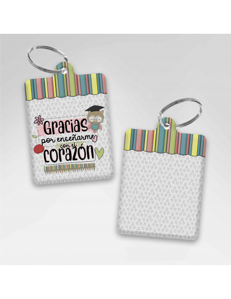 LLAVEROS RECTANGULAR DIA DEL MAESTRO - PACK 2