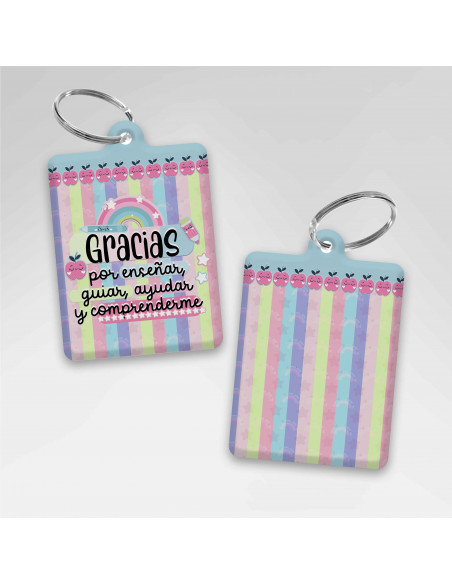 LLAVEROS RECTANGULAR DIA DEL MAESTRO - PACK 2