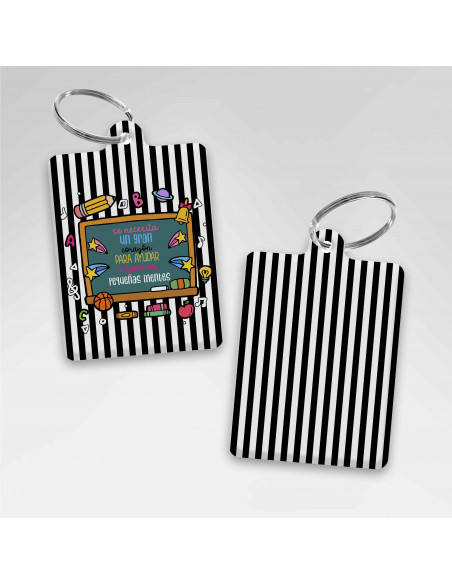 LLAVEROS RECTANGULAR DIA DEL MAESTRO - PACK 2