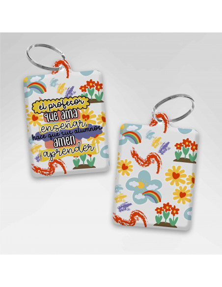 LLAVEROS RECTANGULAR DIA DEL MAESTRO - PACK 2