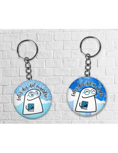 Llaveros redondos flork día del maestro