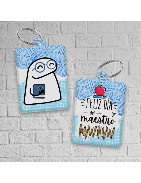 LLAVEROS RECTANGULAR DIA DEL MAESTRO - PACK 3