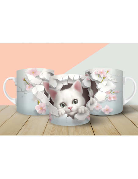 Tazas gatitos 3d