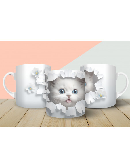 Tazas gatitos 3d
