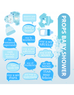 Props Baby Shower rosa y... 2