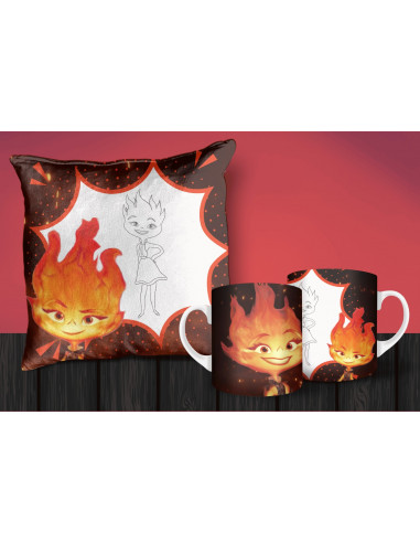 Taza Almohadón colorear elemental