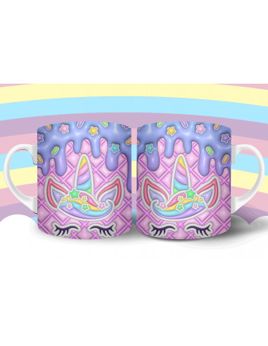 Taza Almohadón Unicornio 3D